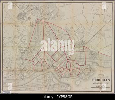 Nuova mappa della città di Brooklyn: Pubblicata per il Brooklyn City Directory 1874 da Phelps, Humphrey, attivo nel XIX secolo Foto Stock