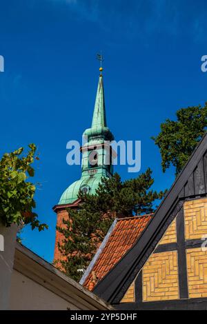 Veduta della Chiesa di San Nicola a Kappeln, Germania. Foto Stock