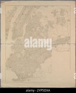 Mappa di Brooklyn, Queens e parte di Manhattan. 1905 Foto Stock