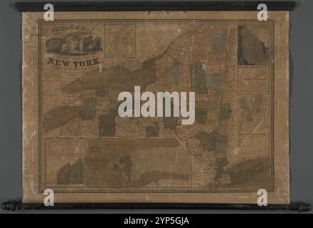 Mappa della distanza dello stato di New York: Contenente tutte le città dello stato 1845 di Phelps, Humphrey, XIX secolo. Foto Stock