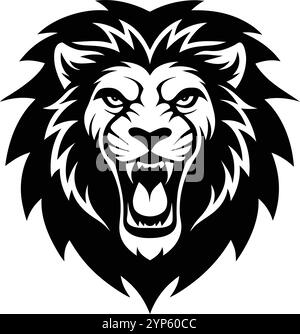 Silhouette vettoriale Angry Lion Mascot Illustrazione Vettoriale