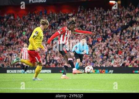 Bilbao, Spagna. 28 novembre 2024. Partita di calcio UEFA Europa League Athletic Club vs Elfsborg allo stadio San Mames di Bilbao, Spagna. 28 novembre 2024. 900/Cordon Press Credit: CORDON PRESS/Alamy Live News Foto Stock