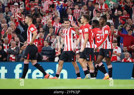 Bilbao, Spagna. 28 novembre 2024. Partita di calcio UEFA Europa League Athletic Club vs Elfsborg allo stadio San Mames di Bilbao, Spagna. 28 novembre 2024. 900/Cordon Press Credit: CORDON PRESS/Alamy Live News Foto Stock