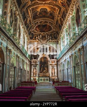 FONTAINEBLEAU FRANCIA 16 APRILE, interni e dettagli del castello di Fontainebleau, Francia, 16 APRILE 2013 a Fontainebleau, Francia, Europa Foto Stock