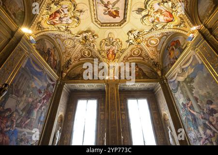 FIRENZE, ITALIA, 28 OTTOBRE 2015 : interni e dettagli architettonici di Palazzo Pitti, 28 ottobre 2015 a Firenze, Italia, Europa Foto Stock