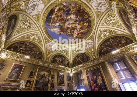 FIRENZE, ITALIA, 28 OTTOBRE 2015 : interni e dettagli architettonici di Palazzo Pitti, 28 ottobre 2015 a Firenze, Italia, Europa Foto Stock