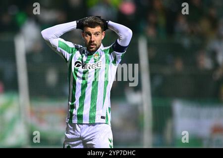 Mlada Boleslav, Repubblica Ceca. 28 novembre 2024. L'Aitor Ruibal (Siviglia) è visto durante la UEFA Conference League, 4 ° round match: FK Mlada Boleslav vs Real Betis Balompie Sevilla, a Mlada Boleslav, Repubblica Ceca, il 28 novembre 2024. Crediti: Radek Petrasek/CTK Photo/Alamy Live News Foto Stock