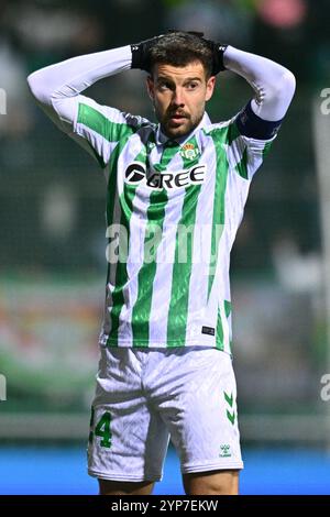 Mlada Boleslav, Repubblica Ceca. 28 novembre 2024. L'Aitor Ruibal (Siviglia) è visto durante la UEFA Conference League, 4 ° round match: FK Mlada Boleslav vs Real Betis Balompie Sevilla, a Mlada Boleslav, Repubblica Ceca, il 28 novembre 2024. Crediti: Radek Petrasek/CTK Photo/Alamy Live News Foto Stock