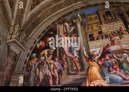 Città del Vaticano, Vaticano, 12 Giugno 2015 : interni e dettagli architettonici di stanze di Raffaello nel Museo del Vaticano, 12 giugno 2015, nella Città del Vaticano il Vaticano Foto Stock