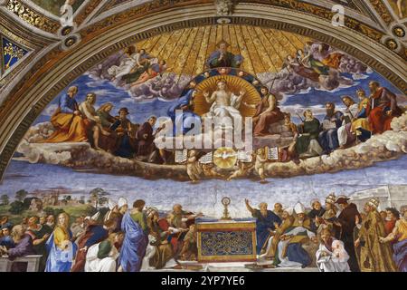 CITTÀ DEL VATICANO, VATICANO, 15 GIUGNO 2015 : interni e dettagli architettonici delle sale di Raffaello nel museo Vaticano, 15 giugno 2015, nella città del Vaticano, Vaticano Foto Stock