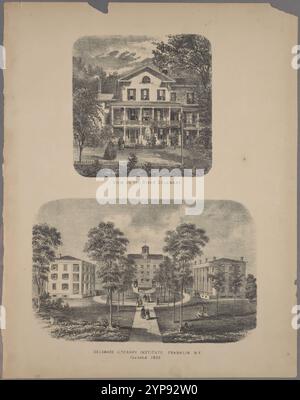 Vista sul fiume Delaware; Delaware Literary Institute Franklin N.Y. trovato 1835. 1869 by Beers, F. W. (Frederick W.) Foto Stock