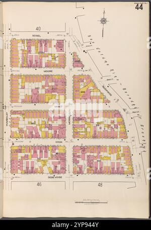 Brooklyn V. 3, targa n. 44 [Mappa delimitata da Seigel, Bushwick Ave., Debevoise, Humboldt] 1884 - 1936 Foto Stock