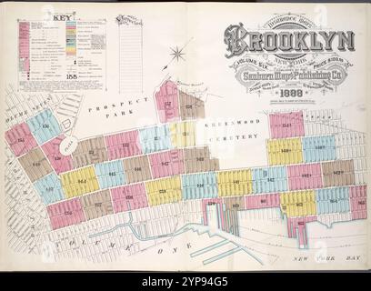 Carte assicurative della città di Brooklyn di New York volume sei. Pubblicato da The Sanborn MAP co. 117, Broadway, New York. 1888. 1884 - 1936 Foto Stock