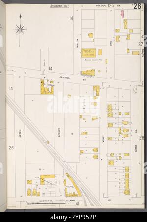 Queens V. 4, Plate No. 26 [Mappa delimitata da Hillside Ave., Curtis Ave., Stewart Ave., Beech] 1884 - 1936 Foto Stock