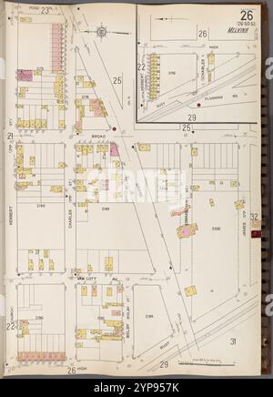 Queens V. 3, Plate No. 26 [Mappa delimitata da High, James St., Rust, Herbert St., Pond PL.] 1884 - 1936 Foto Stock