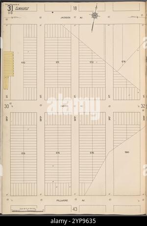 Queens V. 10, Plate No. 31 [Mappa delimitata da Jackson Ave., 32nd St., Fillmore Ave., 28th St.] 1884 - 1936 Foto Stock