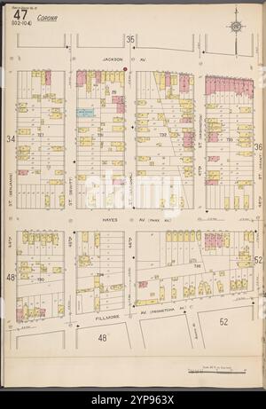 Queens V. 10, Plate No. 47 [Mappa delimitata da Jackson Ave., 48th St., Fillmore Ave., 44th St.] 1884 - 1936 Foto Stock