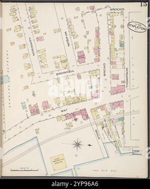 Staten Island, placca n. 15 [Mappa delimitata da Brooks, Thompson, Harrison] 1884 - 1936 Foto Stock