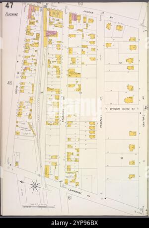 Queens V. 5, Plate No. 47 [Mappa delimitata da Jaggar Ave., Sanford Ave., Lawrence Ave., Grove St.] 1884 - 1936 Foto Stock