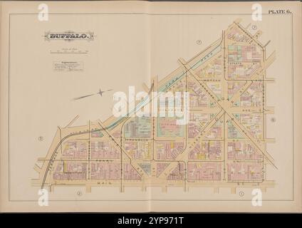 Buffalo, Double Page Plate No. 6 [Mappa delimitata da Terrace, Momawk St., Main St.] 1891 Foto Stock