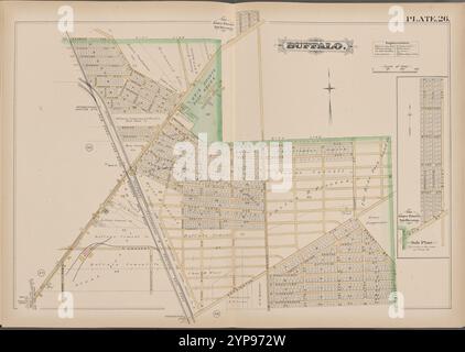 Buffalo, Double Page Plate No. 26 [Mappa delimitata da Eggert St., Main St., Kenmore Ave.] 1891 Foto Stock