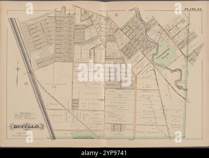 Buffalo, Double Page Plate No. 34 [Mappa delimitata da Abbott Rd., Helen St., Downing St.] 1891 Foto Stock