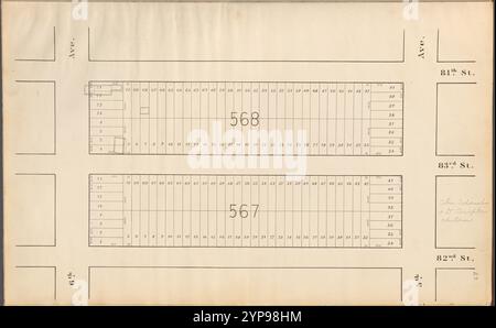 Mappa di pianificazione di Central Park: Delimitata dalla 84th Street, 5th Avenue, 82nd Street e 6th Avenue 1853 Foto Stock