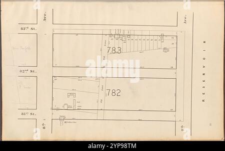 Mappa di pianificazione di Central Park: Delimitata dalla 83rd Street, 7th Avenue, 81st Street e 8th Avenue 1853 Foto Stock