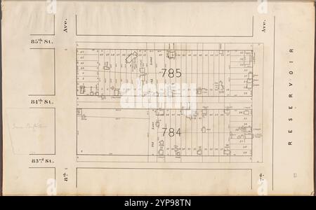 Mappa di pianificazione di Central Park: Delimitata dalla 85th Street, 7th Avenue, 83rd Street e 8th Avenue 1853 Foto Stock