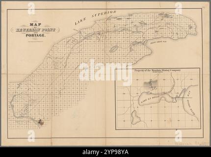 Mappa di Keweenaw Point e Portage : [Michigan] 1880 Foto Stock