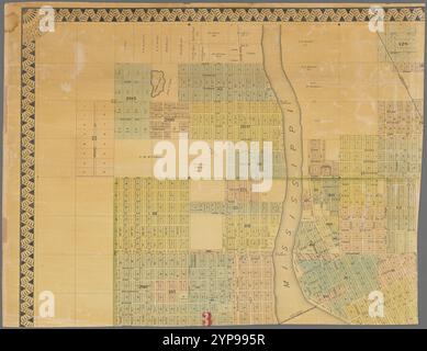 Mappa di Abbott della città di Minneapolis, Hennepin County, Minnesota 1880 Foto Stock