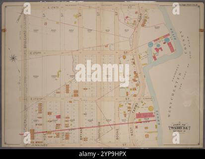 Piastra a doppia pagina n. 6, parte del reparto 24, sezione 11. [Delimitato da E. 174th Street, West Farms Road, Jennings Street e Southern Boulevard.] 1901 Foto Stock