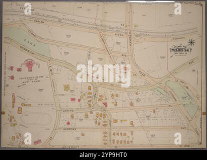 Piastra a doppia pagina n. 25, parte del reparto 24, sezione 11. [Delimitato da Exterior Street, Fordham Road, Aqueduct Avenue e E. 180th Street.] 1901 Foto Stock