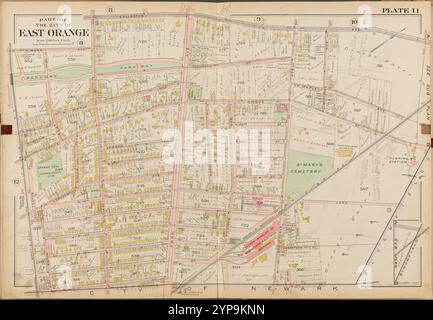 Parte della città di East Orange. Doppia pagina targa n. 11 [Mappa delimitata da Arlington Ave., N. 13th St., N. 14th St., Eaton PL.] 1904 Foto Stock