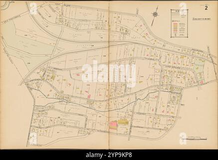 Summit, Double Page Plate No. 2 [Map bounded by Kent Place Blvd., Blackburn Rd., Division Ave., New Providence Ave.] 1922 by Sanborn Map Company Foto Stock