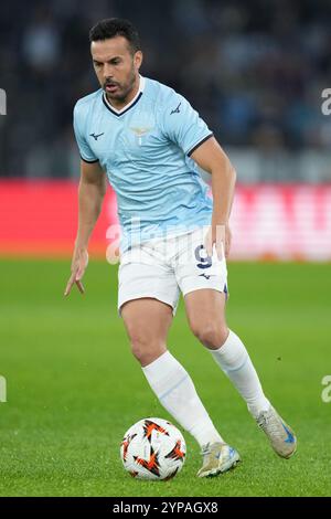 Roma, Italia. 28 novembre 2024. Pedro laziale durante il girone singolo UEFA Europa League tra Lazio e Ludogorets allo Stadio Olimpico di Roma, Italia - giovedì 28 novembre 2024 - Sport Soccer (foto di Alfredo Falcone/LaPresse) credito: LaPresse/Alamy Live News Foto Stock