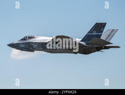 Dave Hinkle, F-35C Lightning II Demonstration Pilot, si esibisce durante l'Atlanta Air Show del 2021, Atlanta Regional Airport-Falcon Field, G. Foto Stock