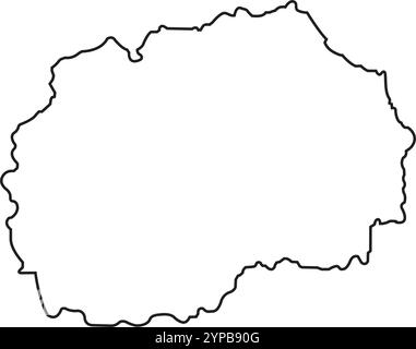 Illustrazione dell'icona della mappa della Macedonia del Nord Design degli elementi Illustrazione Vettoriale