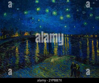 Notte stellata sul Rodano, Vincent van Gogh, 1888, Museo d'Orsay, Parigi Foto Stock