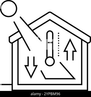 icona della linea di energia della massa termica illustrazione vettoriale Illustrazione Vettoriale