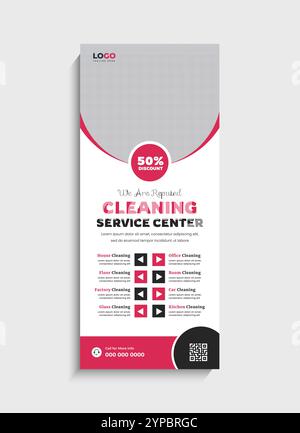 Striscione roll up o design del supporto dell'agenzia di servizi di pulizia Illustrazione Vettoriale