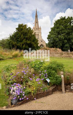 Regno Unito, Inghilterra, Rutland, Oakham, All Saints Church dal castello di Oakham Foto Stock