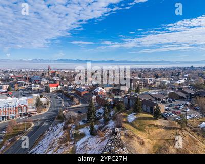 Panorama della città di Helena, MT con cattedrale di Sant'Elena Foto Stock