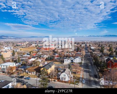 Panorama della città di Helena, MT con cattedrale di Sant'Elena Foto Stock