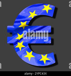 Valuta dell'euro disegnata con la bandiera Foto Stock