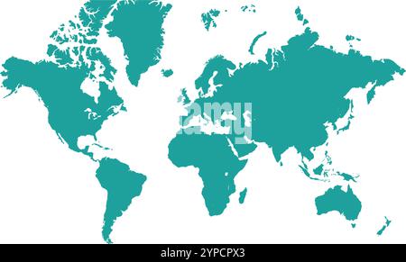 World Map Green, World Map, Geographic Map, Country Map, Country border line, Asia, Africa, Europa, Nord America, Sud America, Australia, Oceania Illustrazione Vettoriale