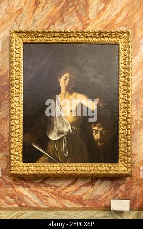 Roma, Italia - 28 dicembre 2023: Davide con la testa di Golia, di Caravaggio, 1610 - olio su tela - cm 125 x 101, Galleria Borghese Foto Stock