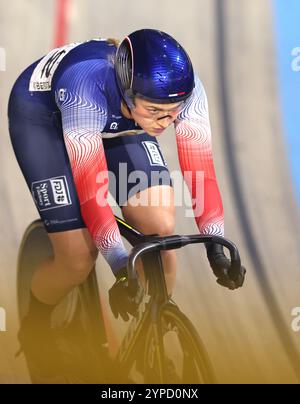 Apeldoorn, Paesi Bassi. 29 novembre 2024. APELDOORN, PAESI BASSI - NOVEMBRE 29: Gros di Francia durante la seconda fase della UCI Track Champions League ad Omnisport il 29 novembre 2024 ad Apeldoorn, Paesi Bassi. (Foto di Peter Lous/Agenzia BSR) credito: Agenzia BSR/Alamy Live News Foto Stock