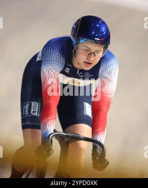 Apeldoorn, Paesi Bassi. 29 novembre 2024. APELDOORN, PAESI BASSI - NOVEMBRE 29: Gros di Francia durante la seconda fase della UCI Track Champions League ad Omnisport il 29 novembre 2024 ad Apeldoorn, Paesi Bassi. (Foto di Peter Lous/Agenzia BSR) credito: Agenzia BSR/Alamy Live News Foto Stock