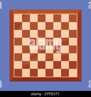 Icona vettoriale scacchiera. Illustrazione a scacchiera in legno. icona del gioco a scacchi Illustrazione Vettoriale